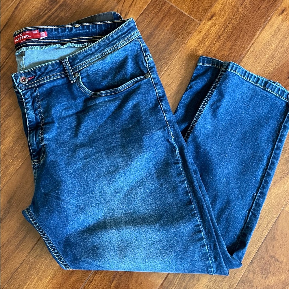 Tapered Blue Straight Leg Jeans with Classic Indigo Wash 44S - Picture 8 of 11